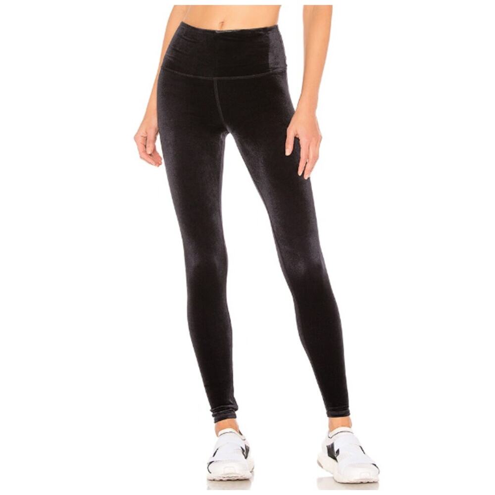 Women's Black Velvet Leggings